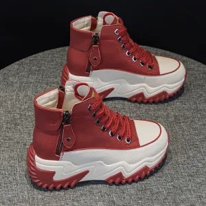 Leather Platform Sneakers for Women