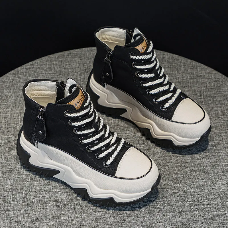 Leather Platform Sneakers for Women
