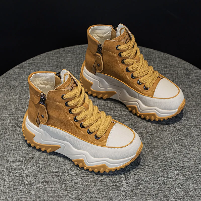 Leather Platform Sneakers for Women