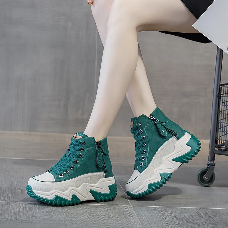 Leather Platform Sneakers for Women