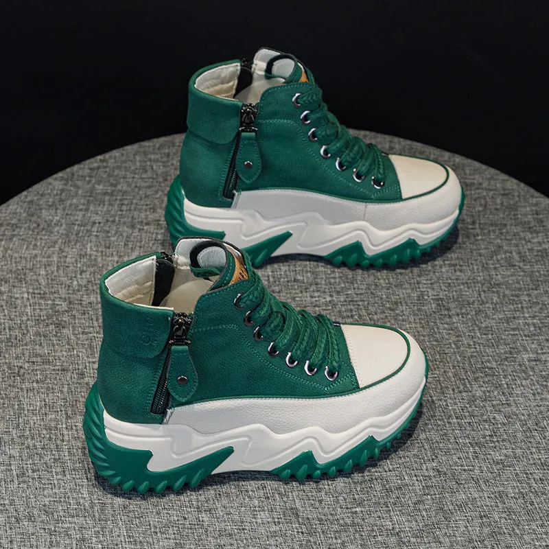 Leather Platform Sneakers for Women