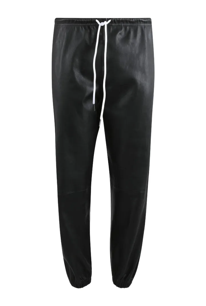 Leather Sweatpants in Black