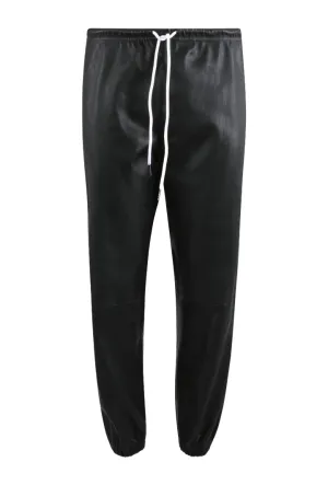 Leather Sweatpants in Black