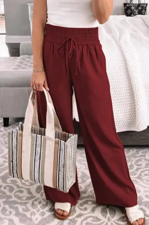 Lexi Wide Leg Pants- Wine