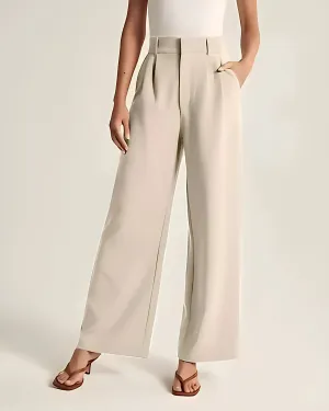 Light Wide-Leg Tailored Pants