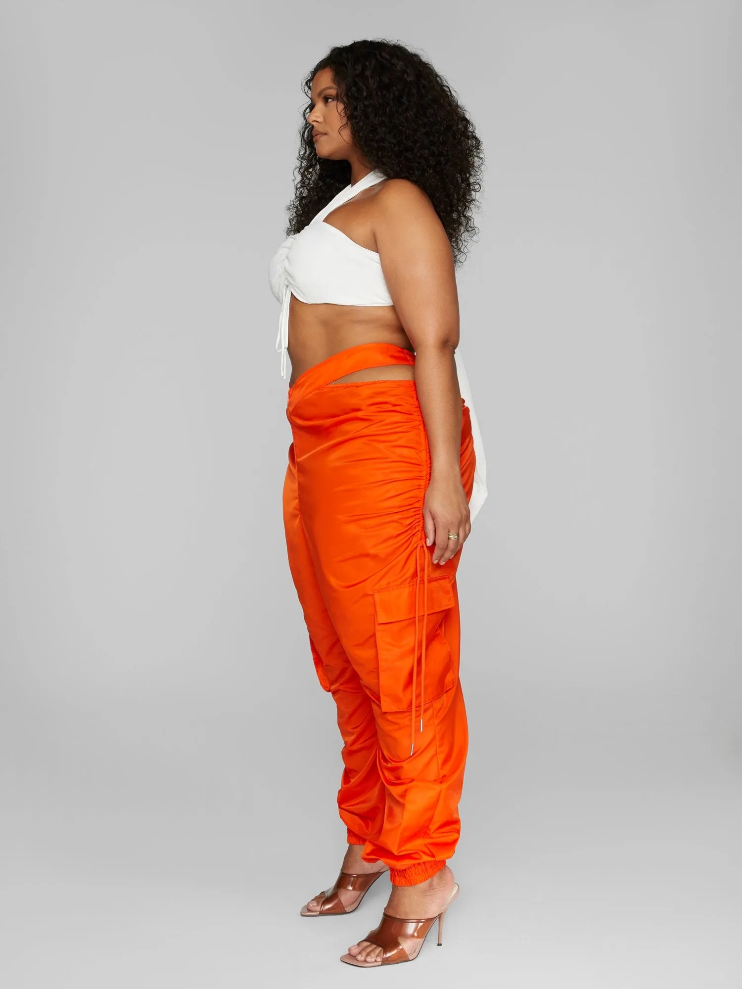 Lissa Drawstring Detail Halter Crop Top - Leslie Sidora x FTF