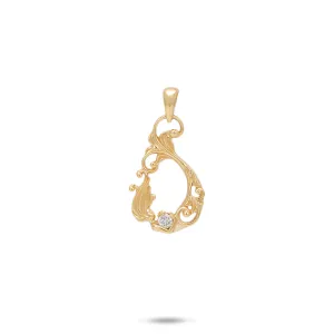 Living Heirloom Mermaid Pendant in Gold with Diamonds - 19mm