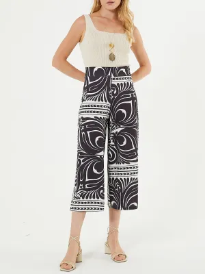 Lola Wide Crop - Black/Ecru FINAL SALE