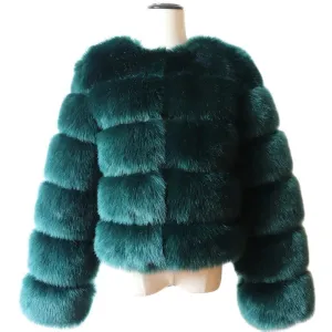 Long Sleeve Faux Fur Coat