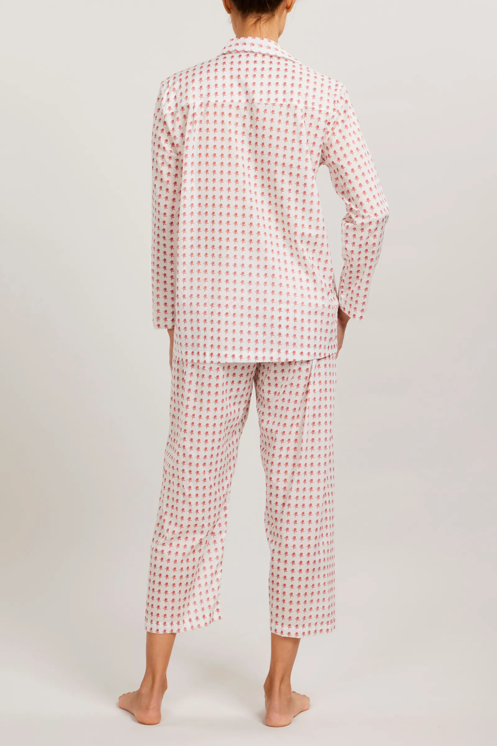 Long Sleeve Pajama Set with Cropped Pants - Wildflower