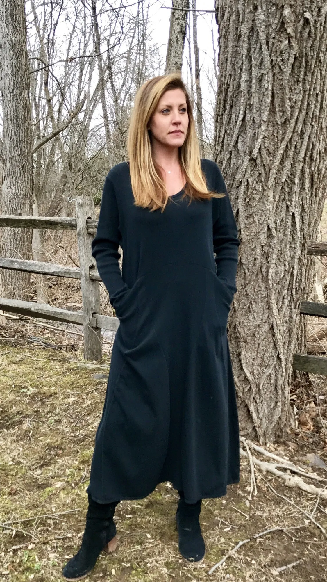 Long Thermal Pocket Dress