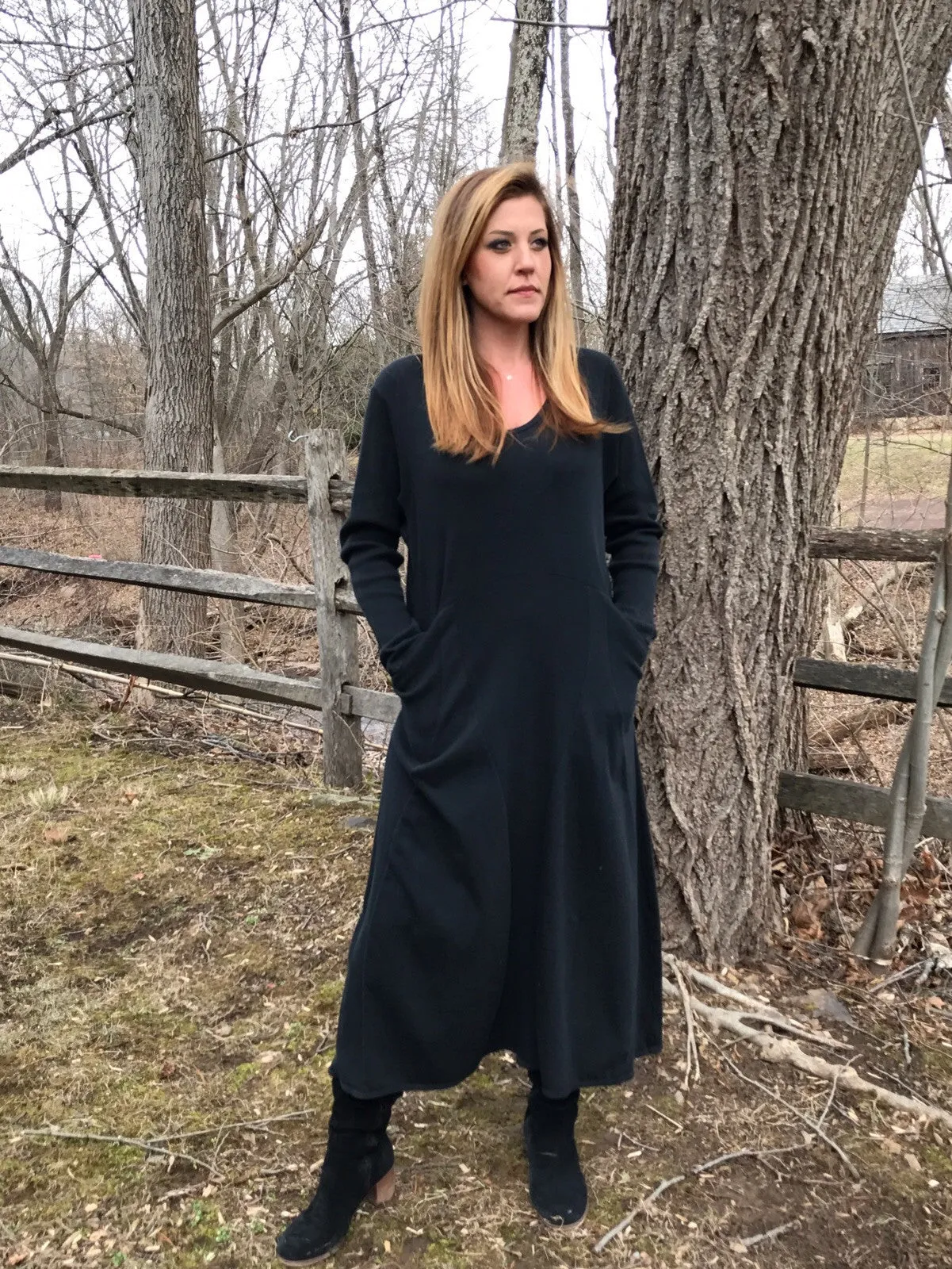 Long Thermal Pocket Dress