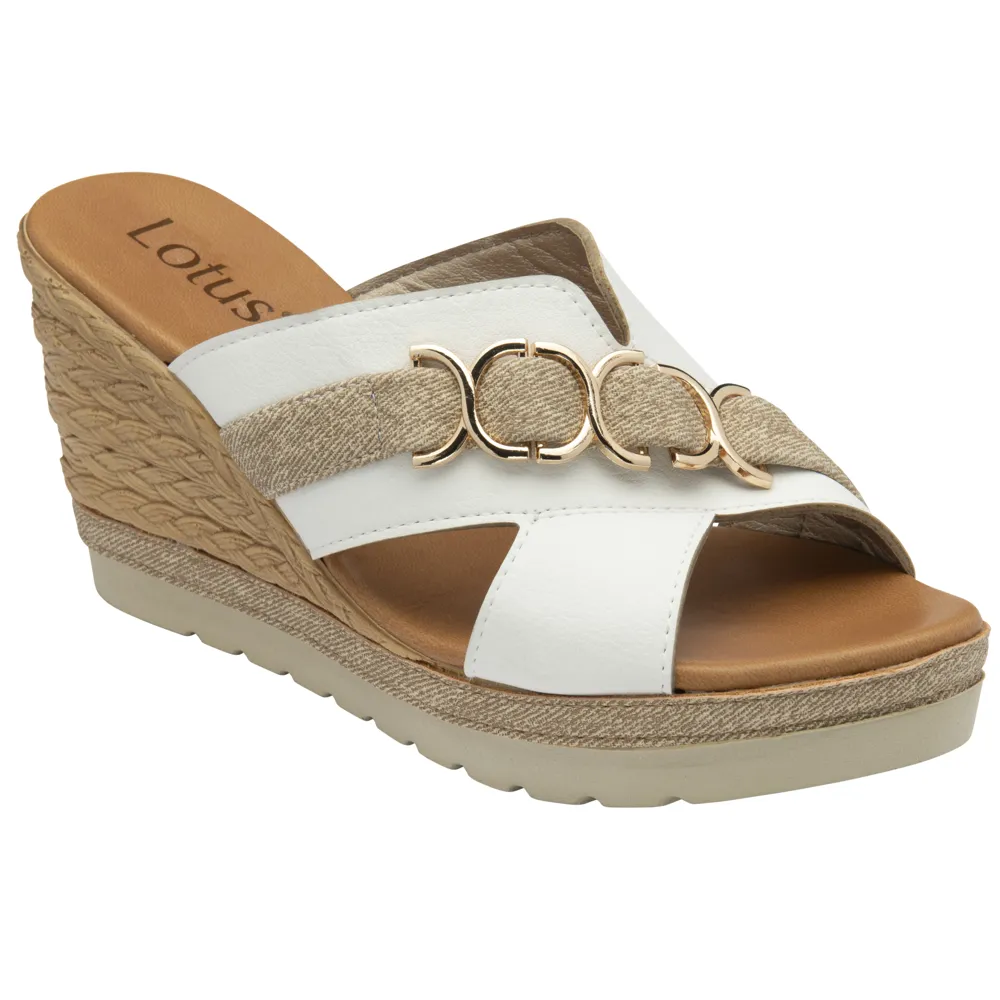 Lotus Toscana White Sandals