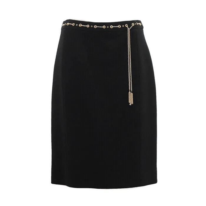 Louis Vuitton Skirt w/ Gold Chains - Size Medium