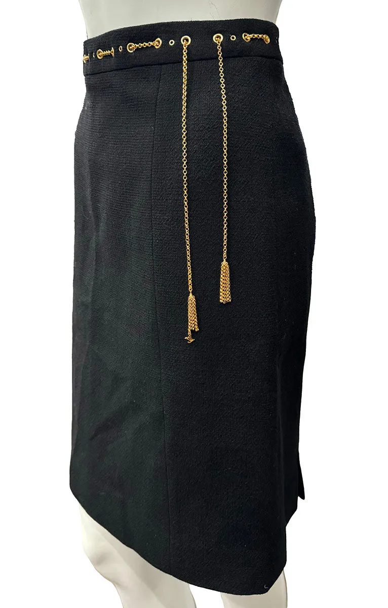 Louis Vuitton Skirt w/ Gold Chains - Size Medium