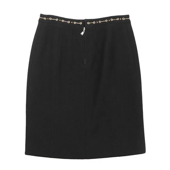 Louis Vuitton Skirt w/ Gold Chains - Size Medium