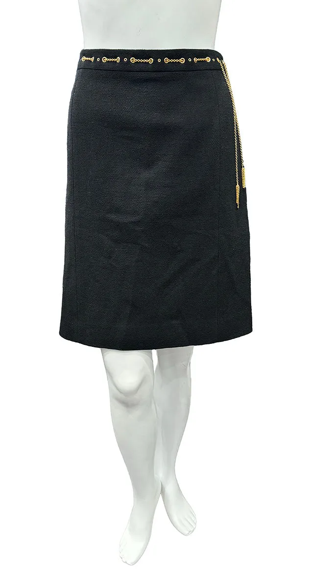 Louis Vuitton Skirt w/ Gold Chains - Size Medium