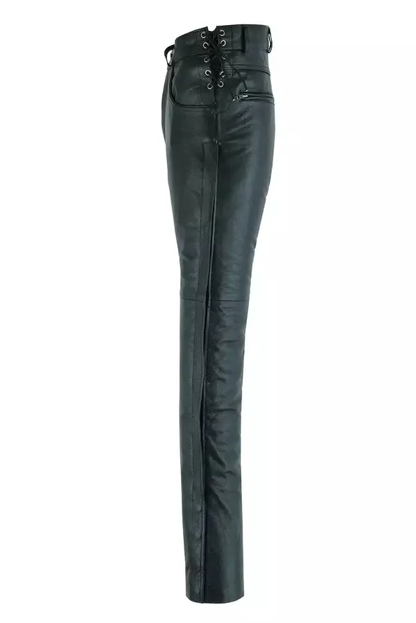 LP1000 Black Motorcycle Leather Overpants