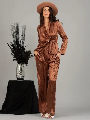 {Lucca} Paris Silky Straight Maxi Pants - Copper