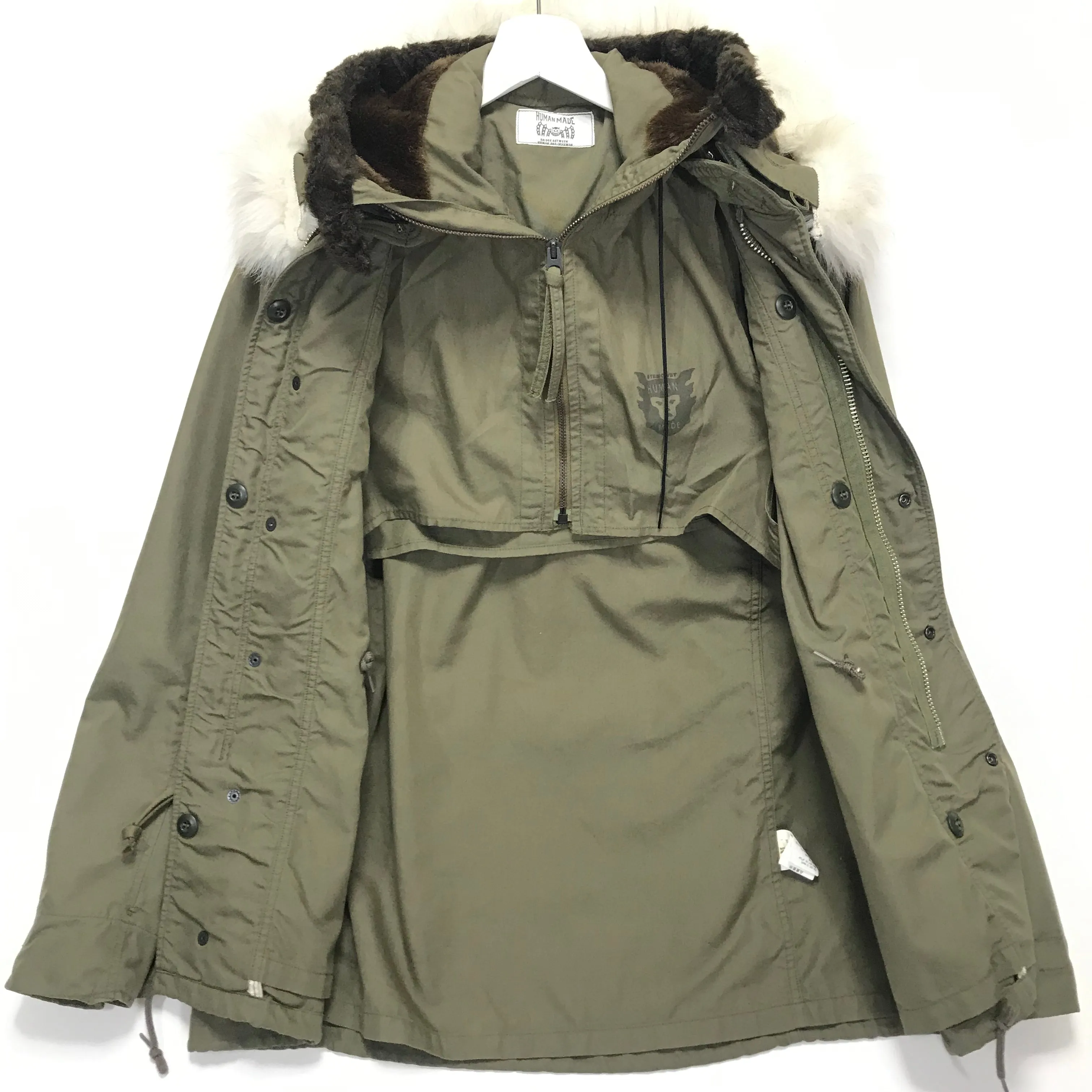 [M] Human Made M-65 Hooded Military Jacket Olive