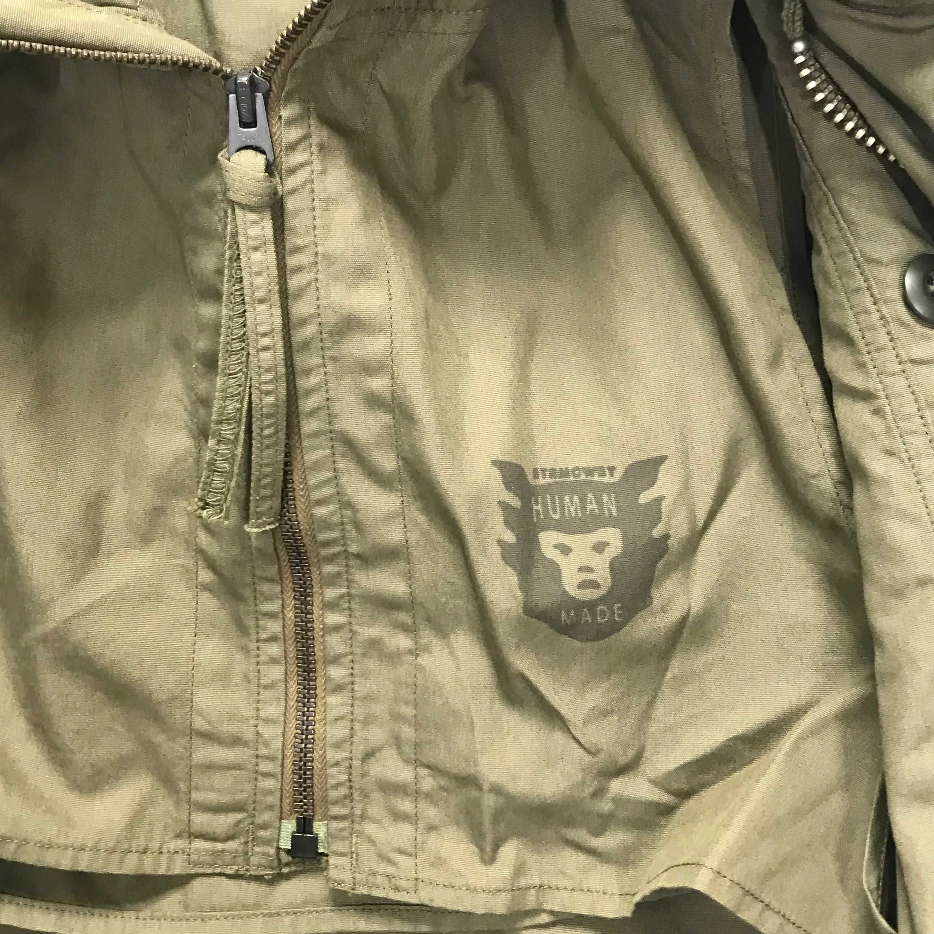 [M] Human Made M-65 Hooded Military Jacket Olive