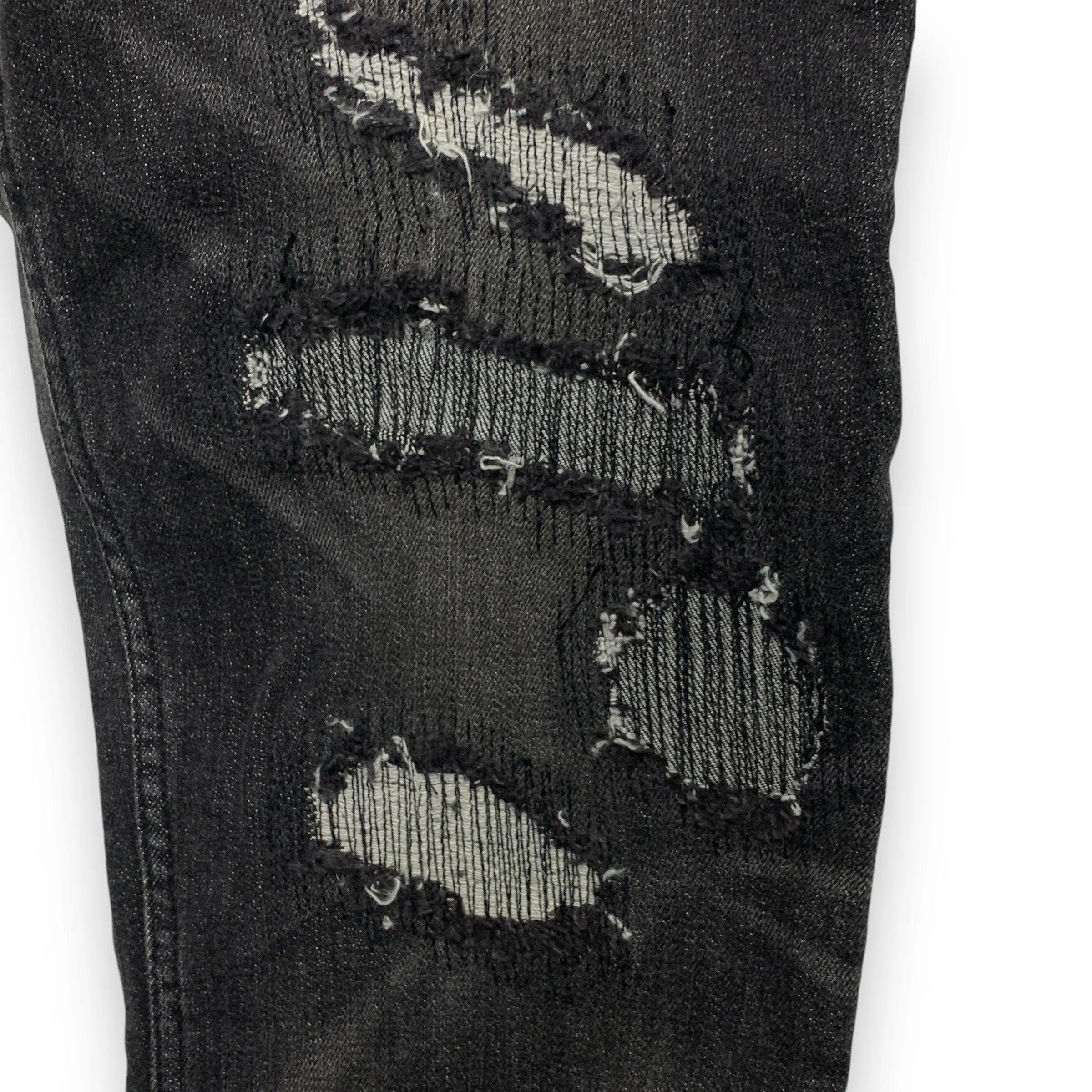 [M] Number Nine Nano Universe Cropped Distressed Denim Jeans Black