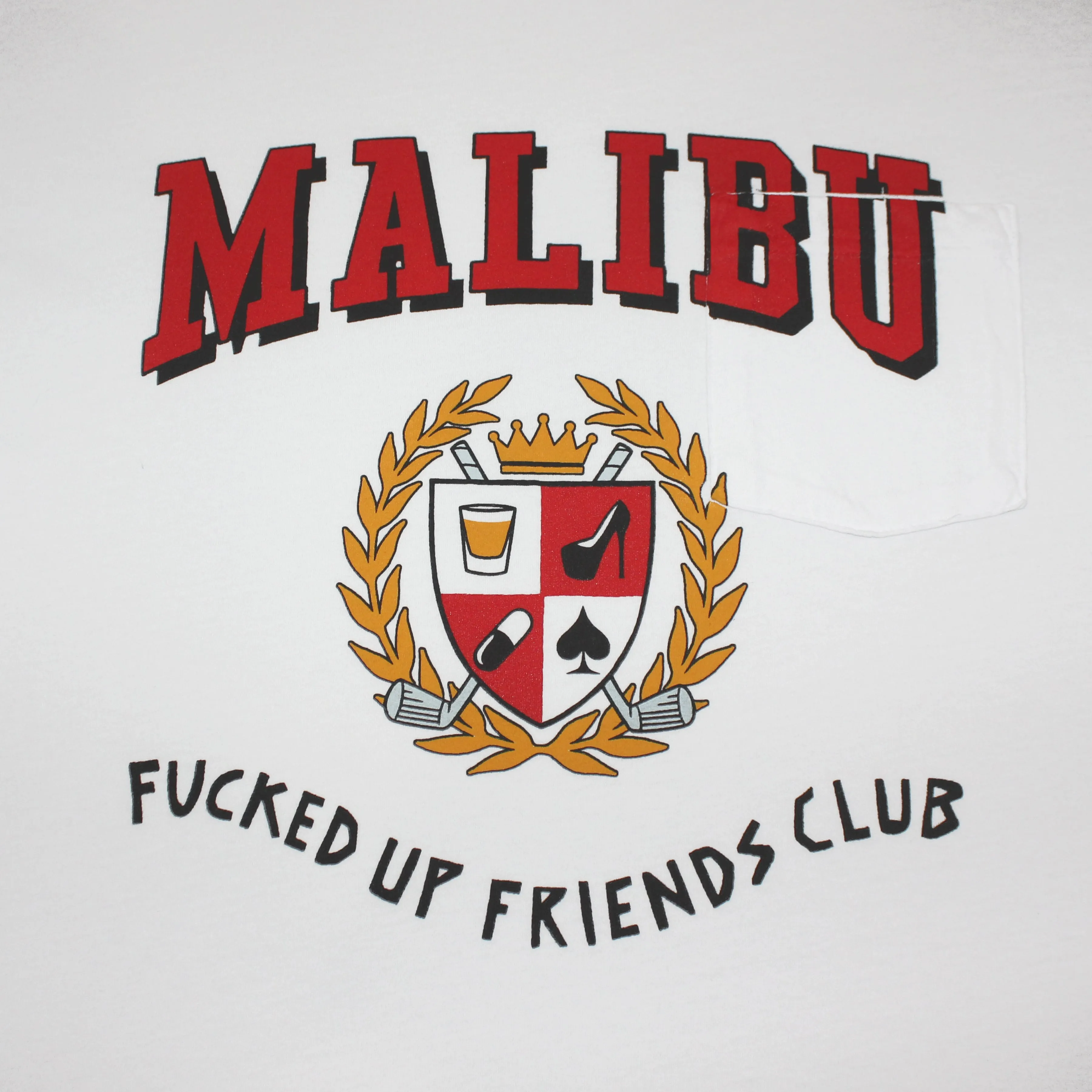 MALIBU SWINGERS CLUB CREST POCKET TEE