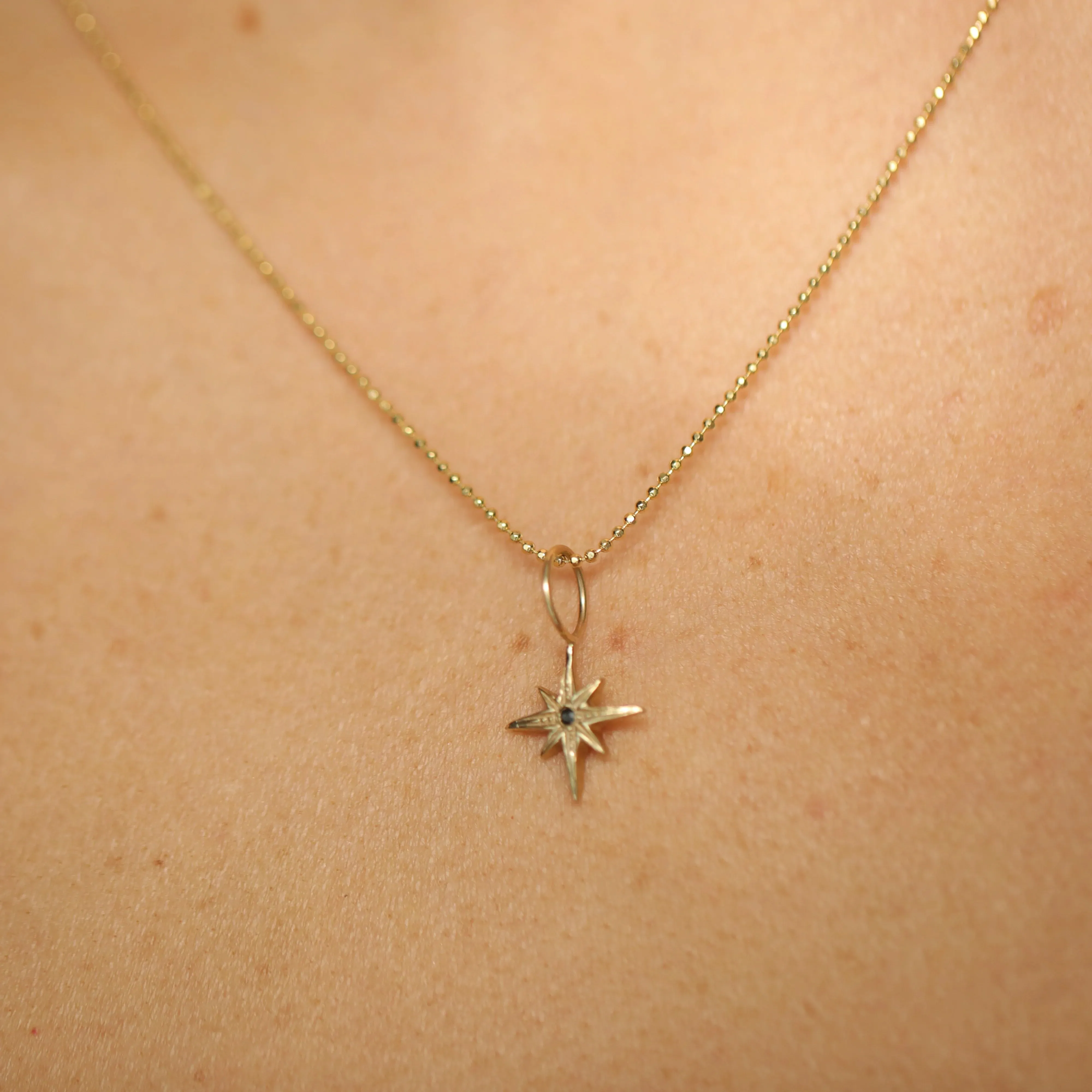 Mara North Star Pendant 14K Black Diamond