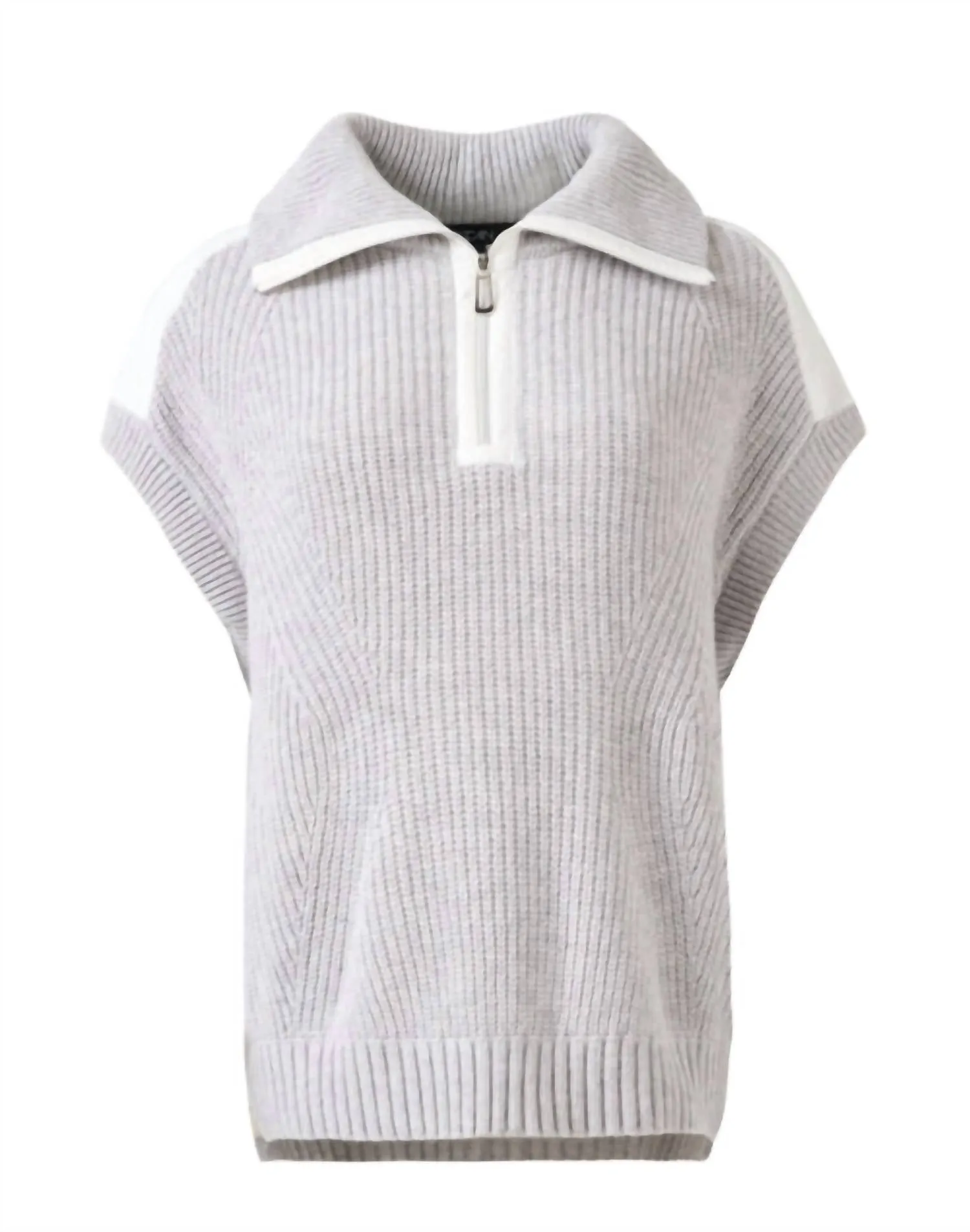 Marc Cain - Quarter Zip Cap Sleeve Sweater Vest