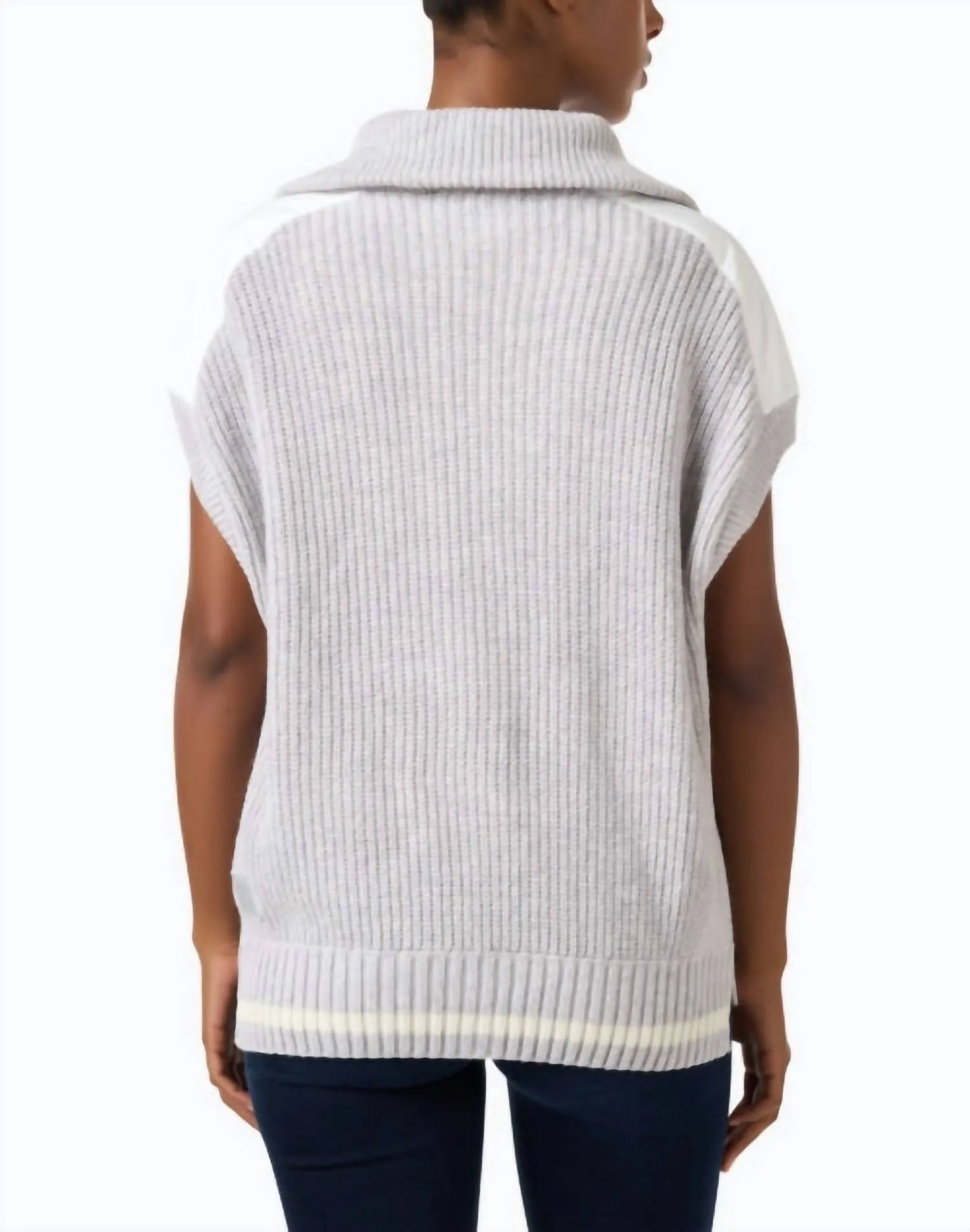 Marc Cain - Quarter Zip Cap Sleeve Sweater Vest