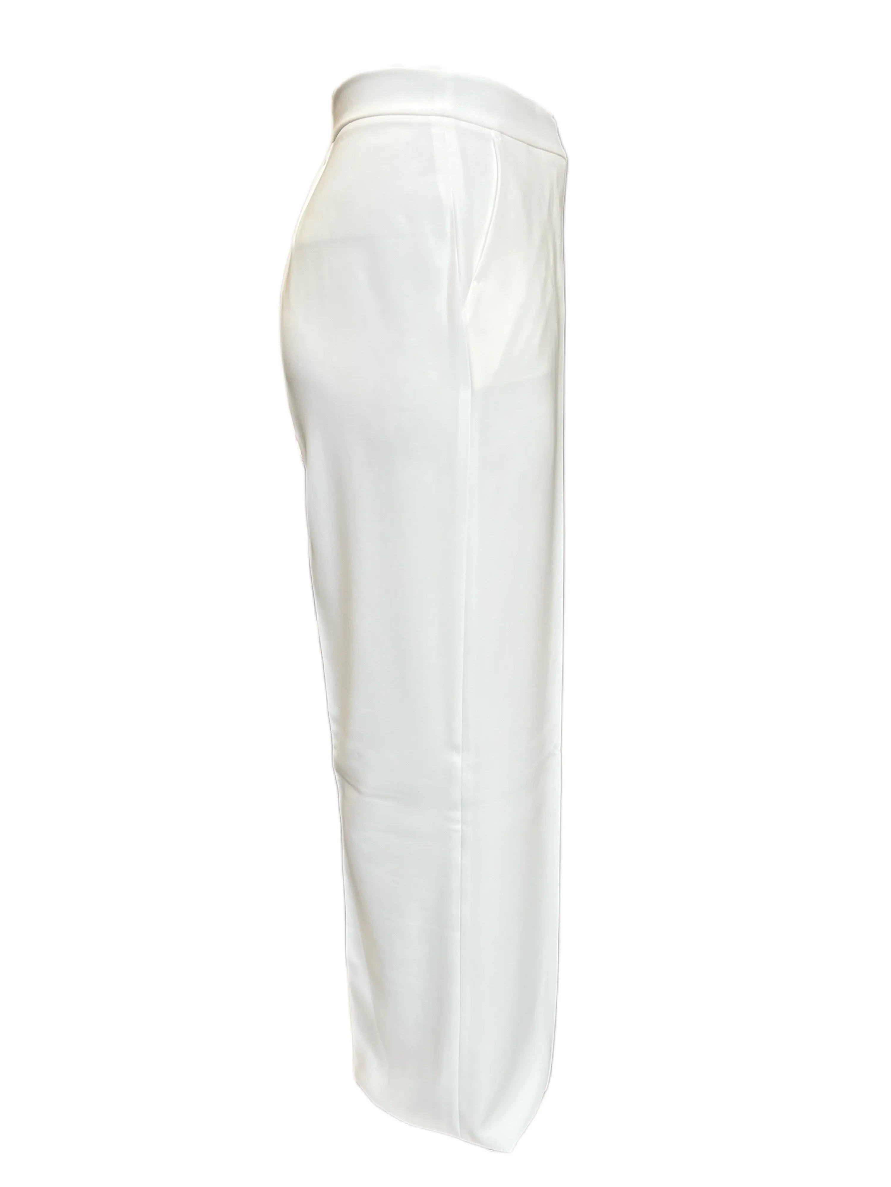 Marina Rinaldi Women's White Ritmico Mid Rise Wide Leg Pants Size 22W/31 NWT