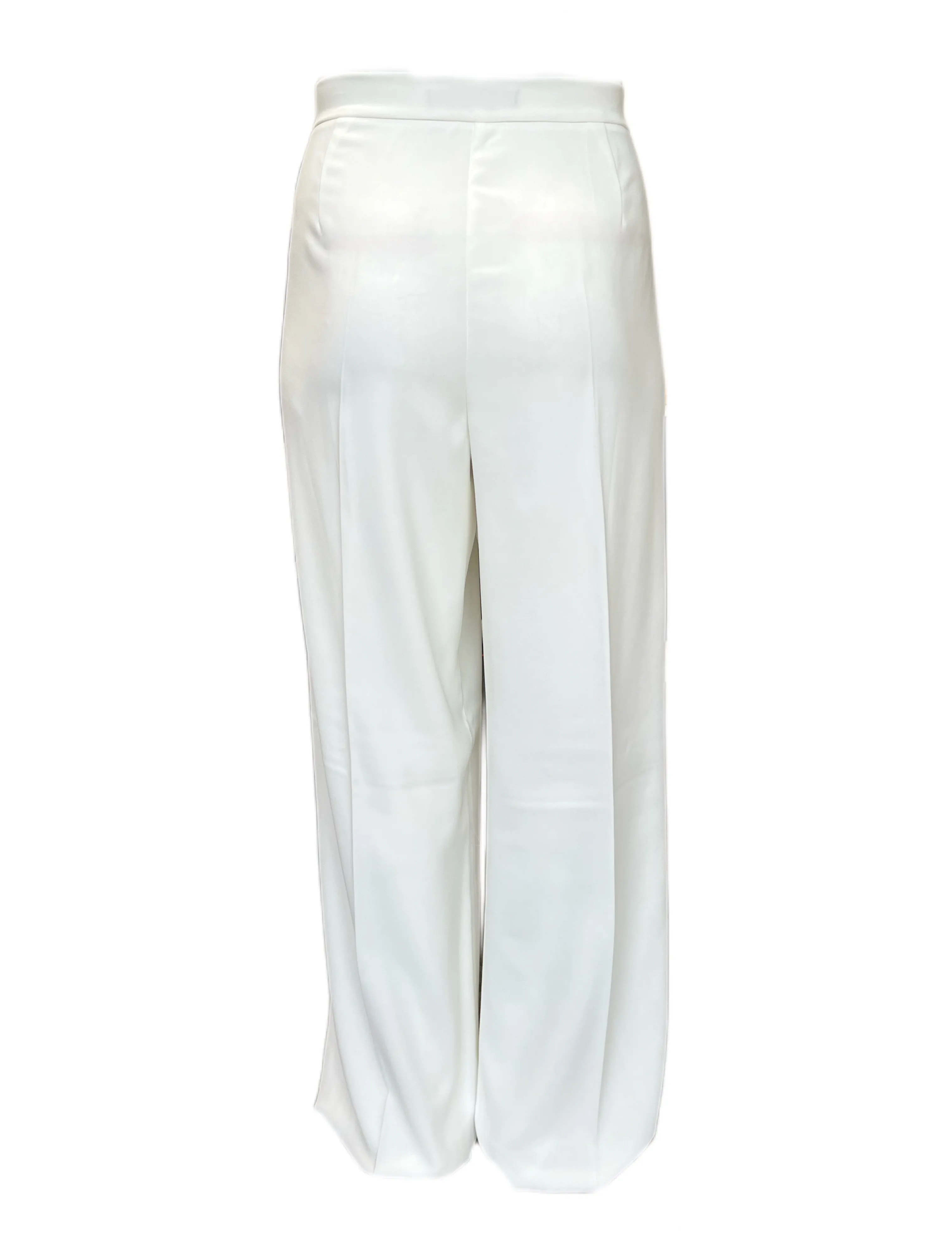 Marina Rinaldi Women's White Ritmico Mid Rise Wide Leg Pants Size 22W/31 NWT