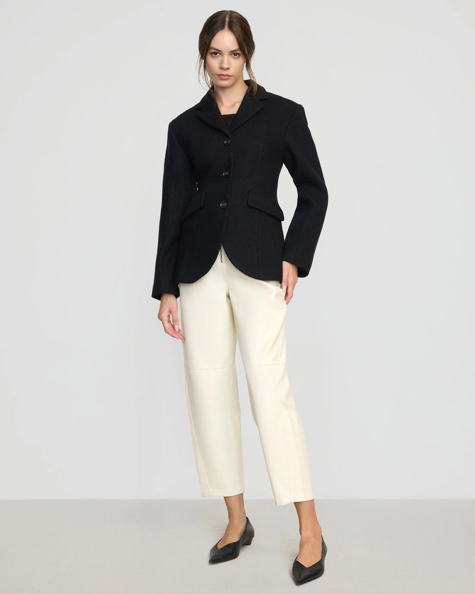 Marina Wool-Blend Sculpted Blazer
