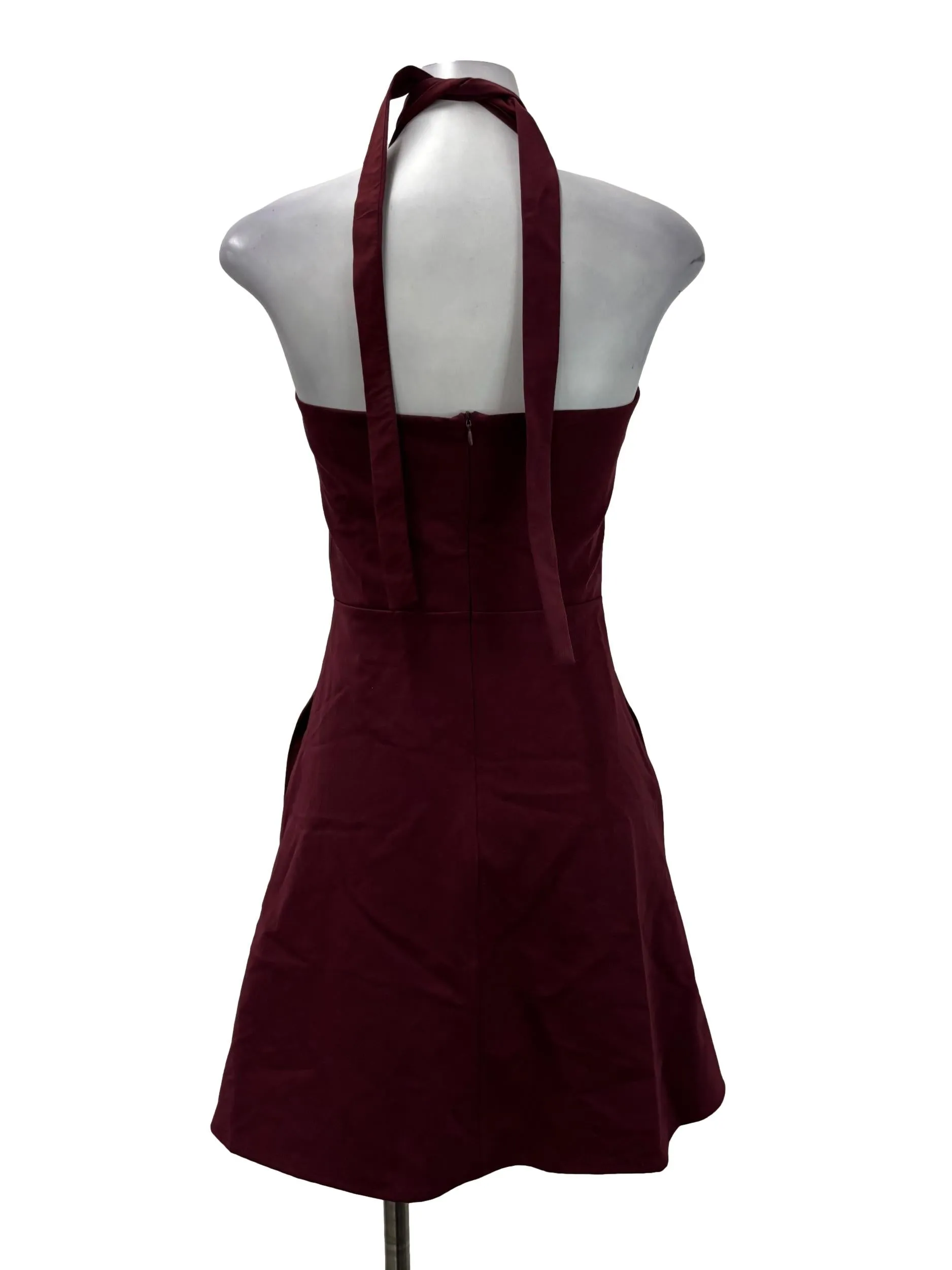 Maroon Halter Sleeveless Romper