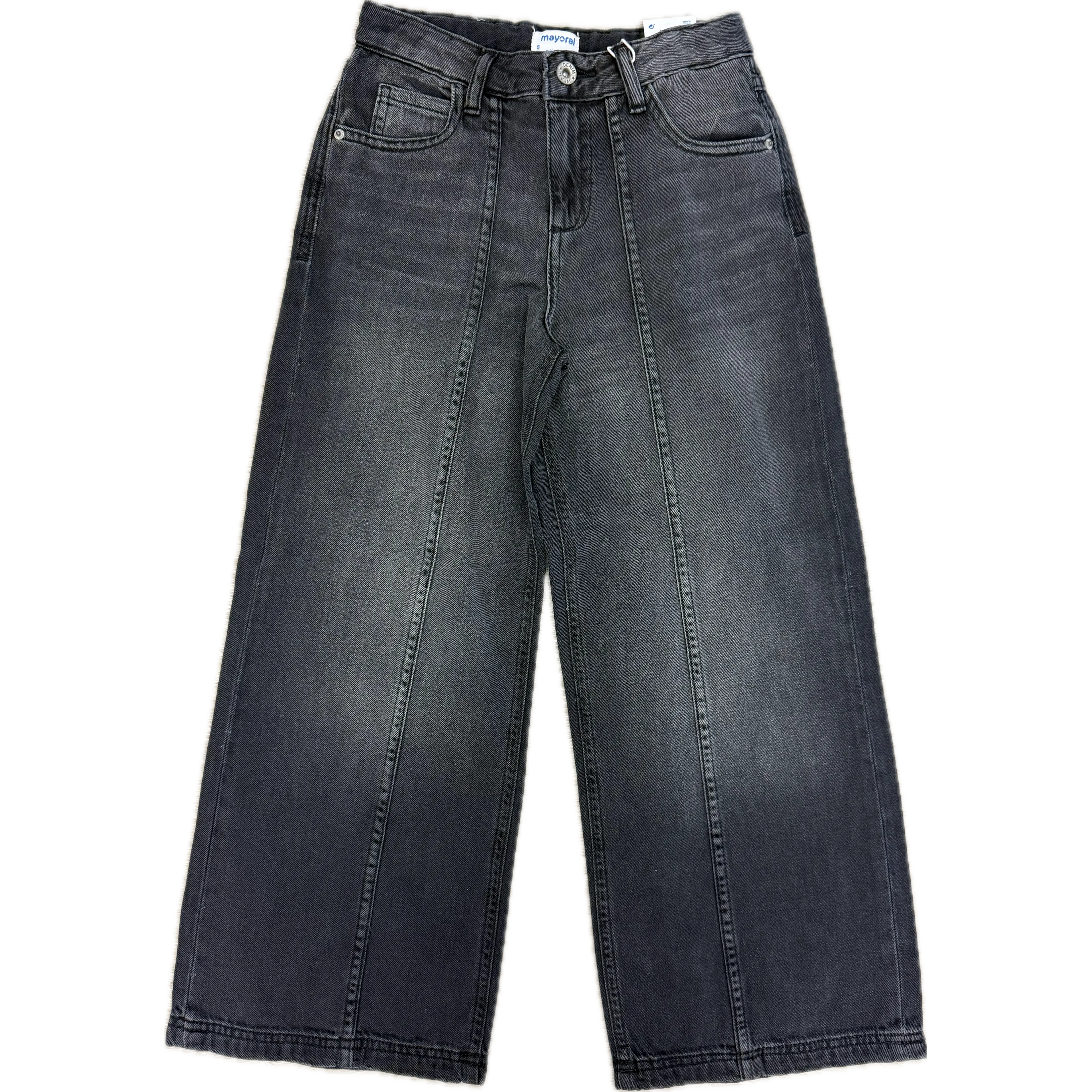 Mayoral Black Denim Wide Leg Pants