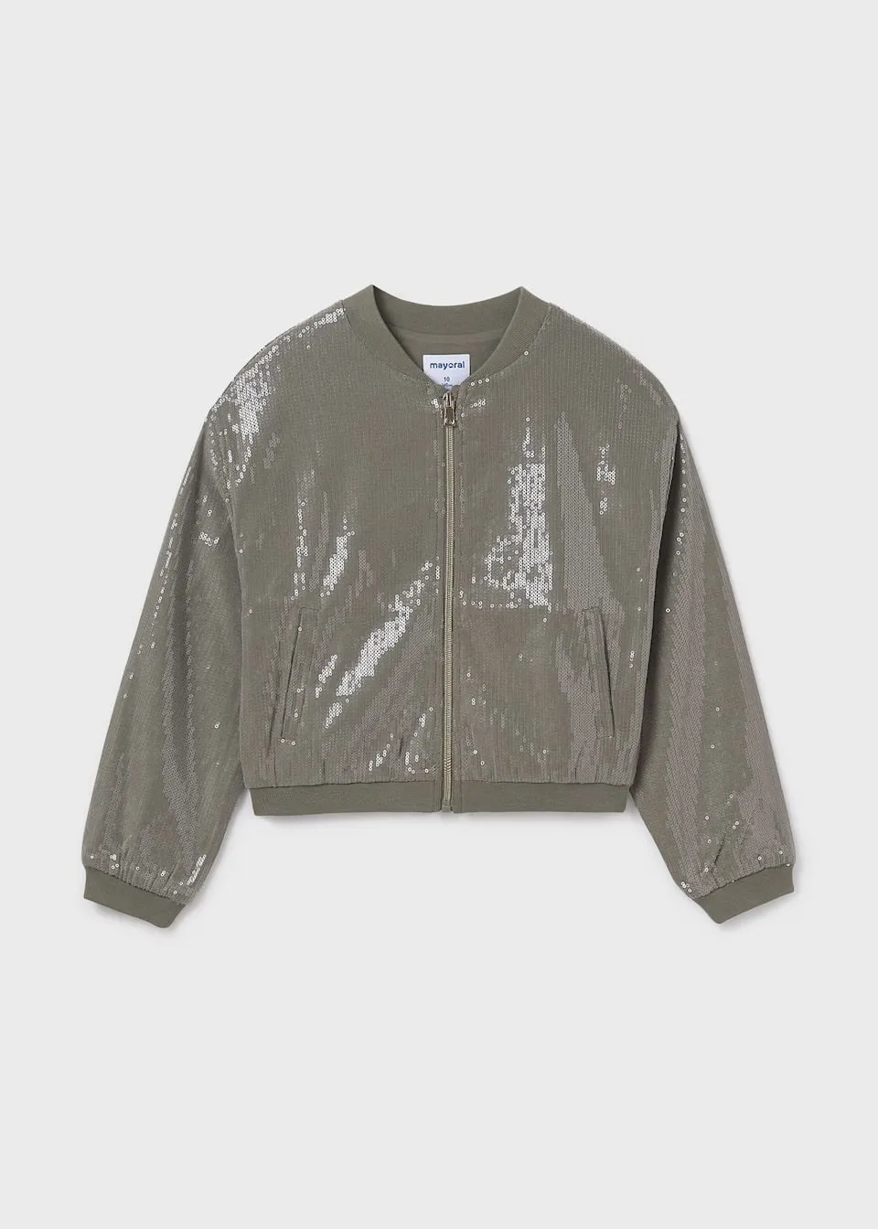 Mayoral Older Girls Sequin Jacket 6403 Khaki