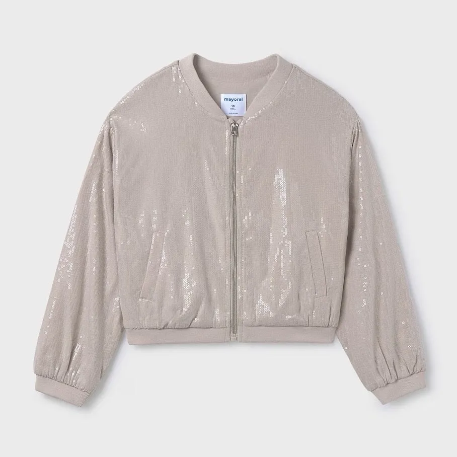 Mayoral Older Girls Sequin Jacket 6403 Natural