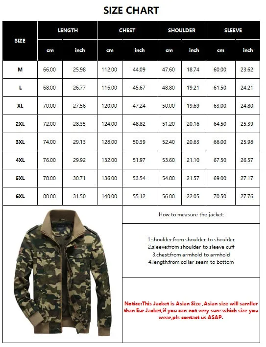 Men  Cotton Camouflage Military Jacket