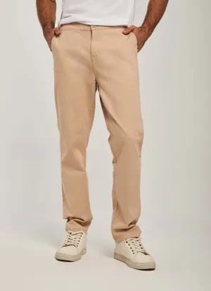 Men Pants Slim Chino Beige