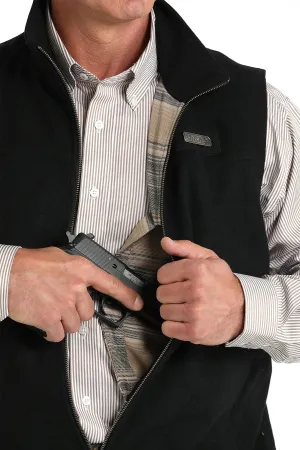 MENS BLACK WOOL CONCEALED CARRY VEST