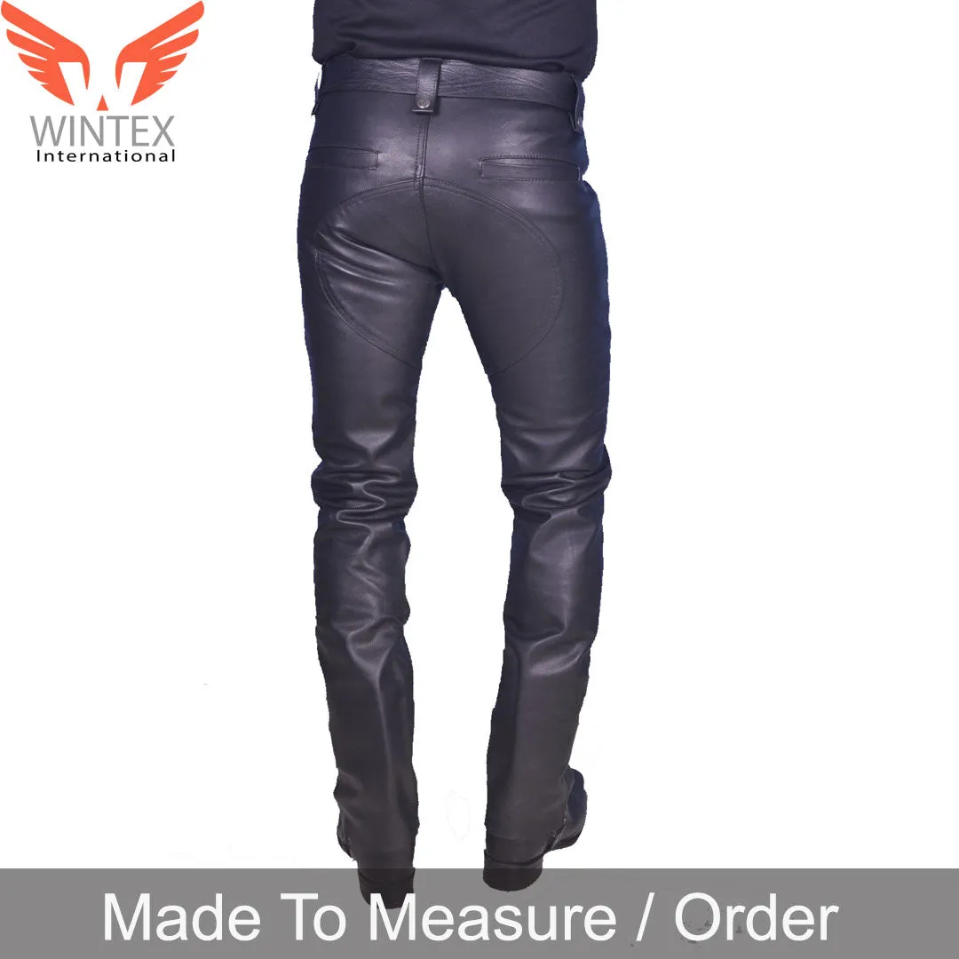 Men’s Cowhide Leather Carpenter Pants Bikers Pants Slim Fit Bikers / Carpenter Pants