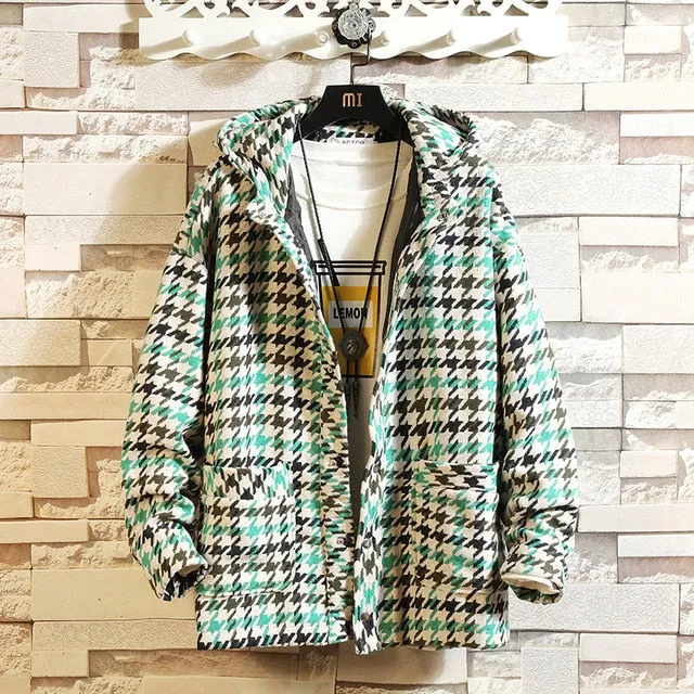 Men's Plaid Wool Blend Jacket