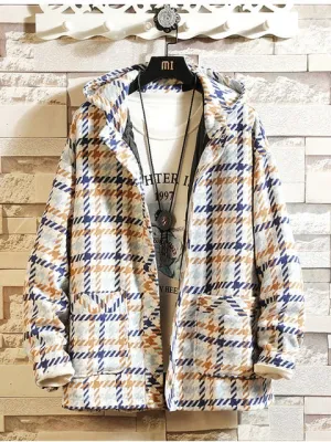 Men's Plaid Wool Blend Jacket