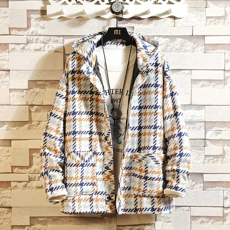 Men's Plaid Wool Blend Jacket