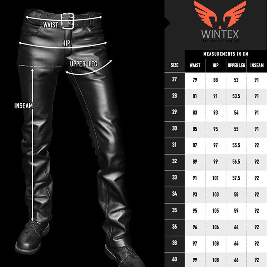 Men’s Real Leather Bikers Pants 5 Pockets Yellow Leather Jeans / Bikers Pants