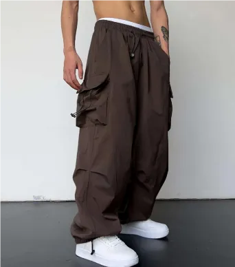 Men's Wide Leg Multi Pockets Baggy Pants | Streetwear