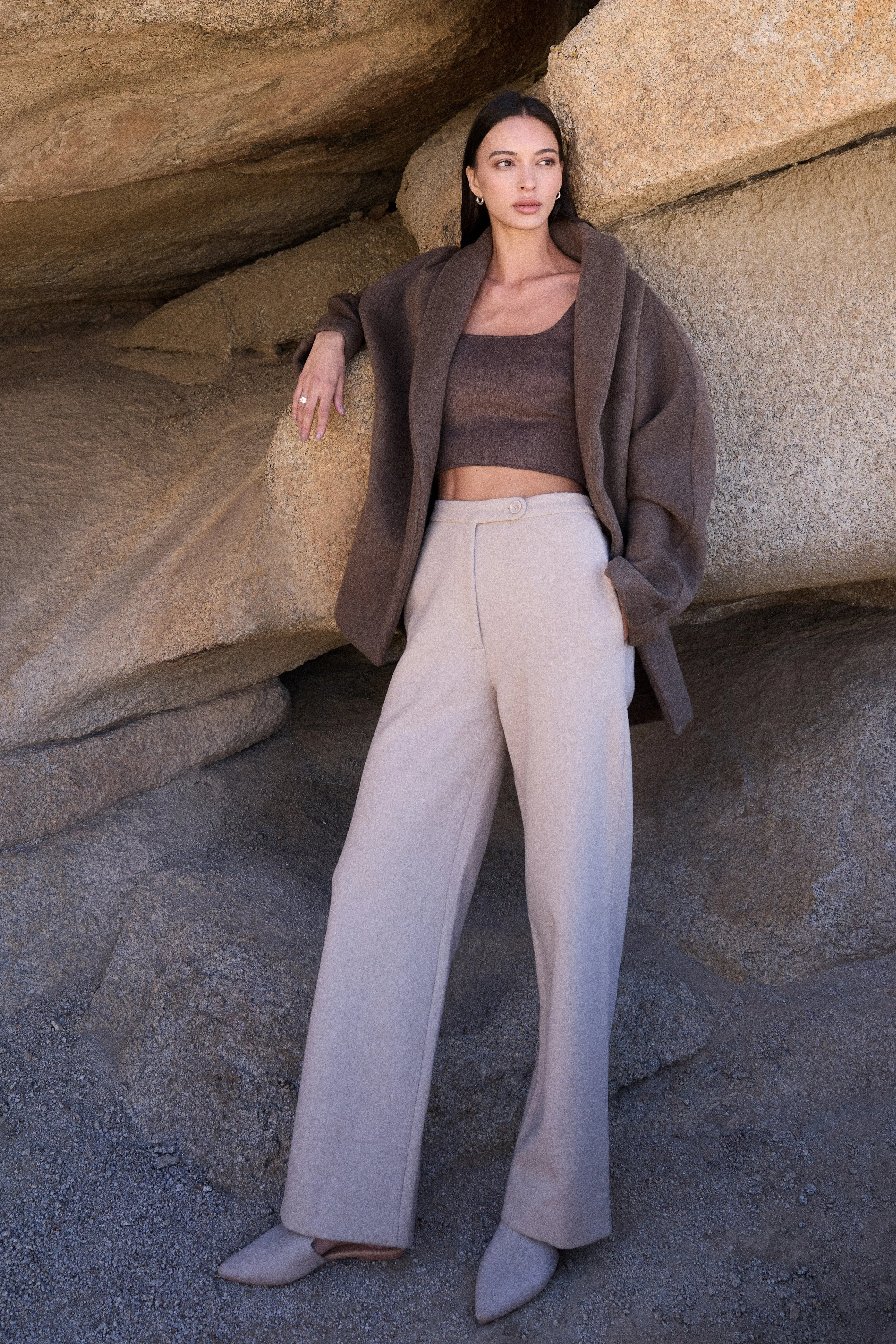 Merino Wool Blend Overshirt (Oatmeal) & Merino Wool Blend Pants (Oatmeal)