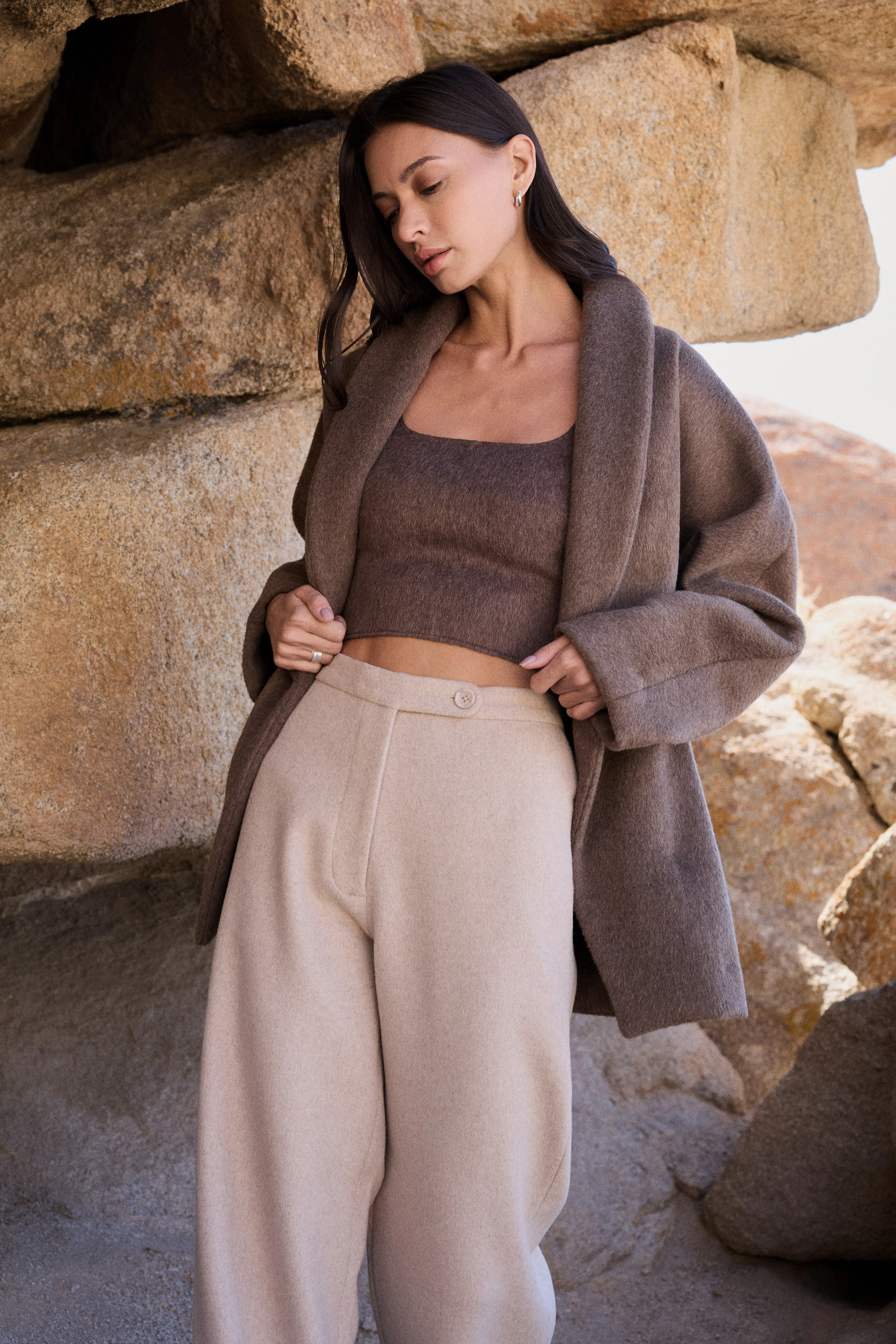 Merino Wool Blend Pants (Oatmeal)