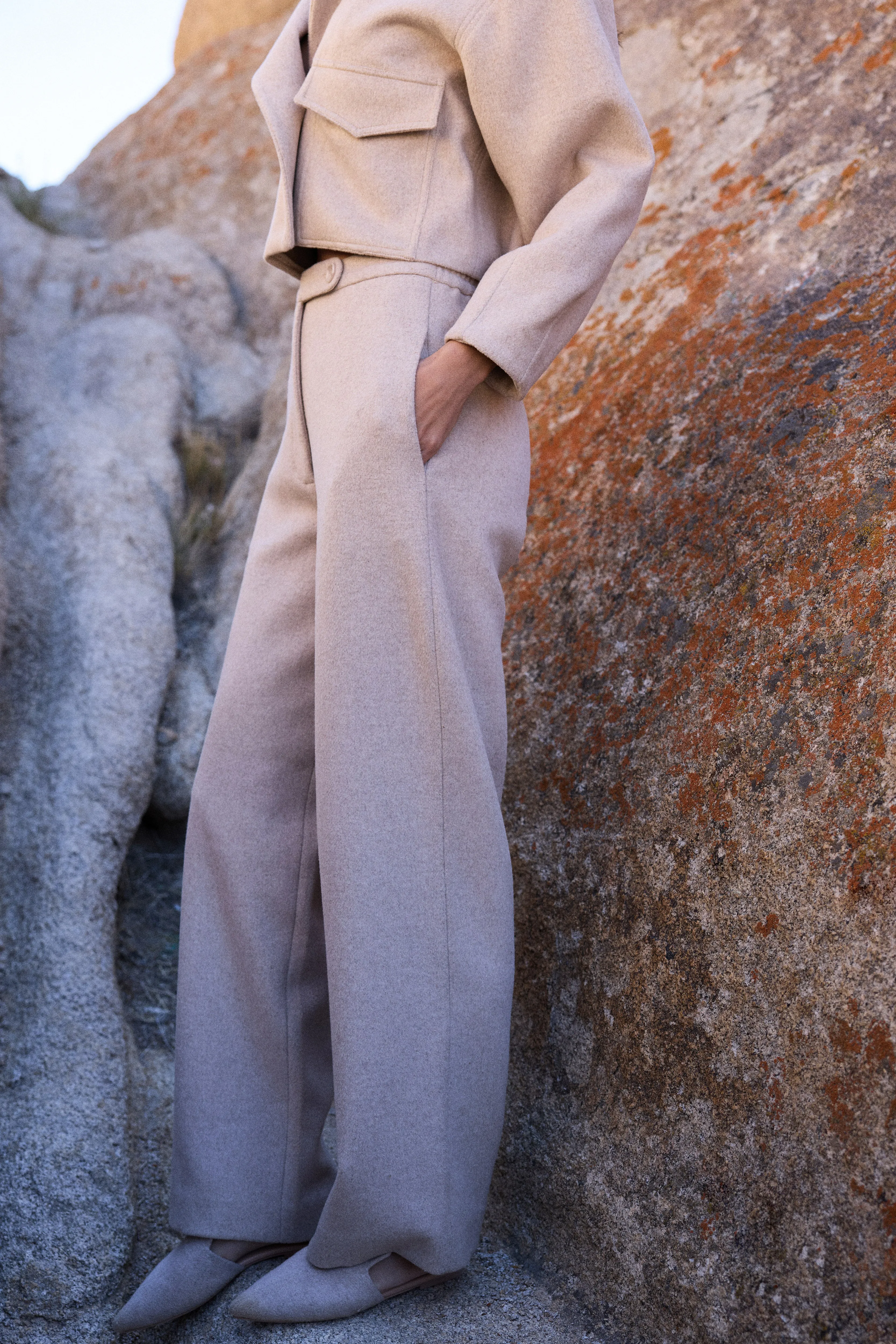 Merino Wool Blend Pants (Oatmeal)