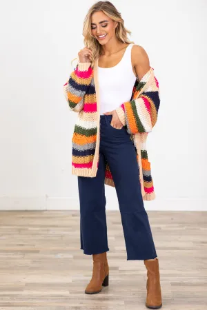 Mica Navy Cropped Wide Leg Jeans